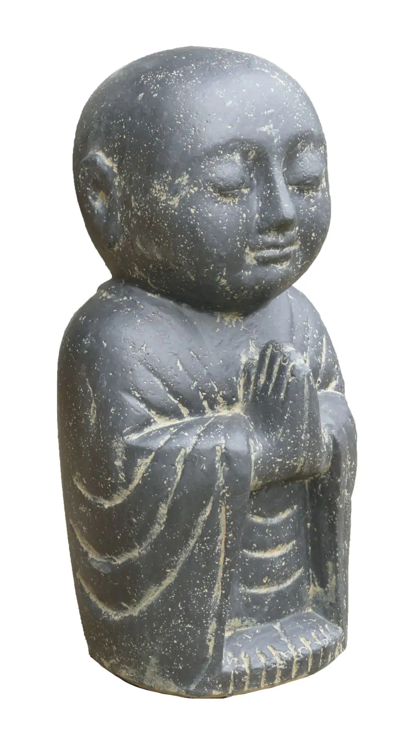  Product image 2 of the product “Monk standing, 52 cm Height | Cast stone, handcrafted & coloured ”